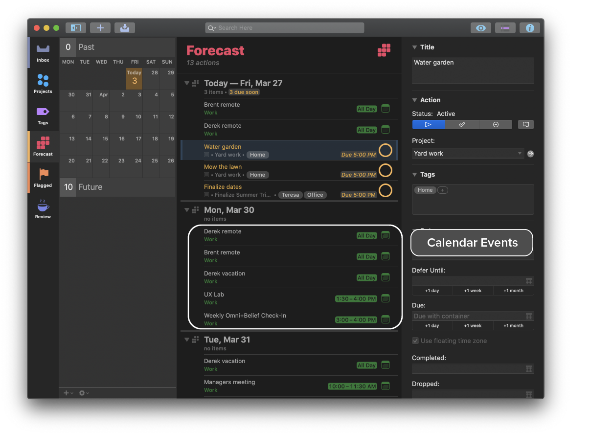 Calendar visualization
