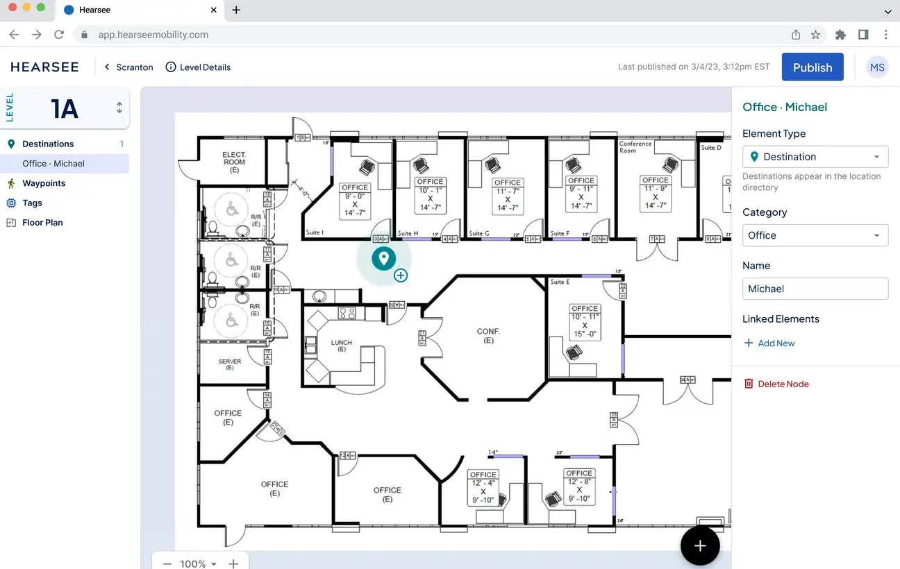 Hearsee web interface