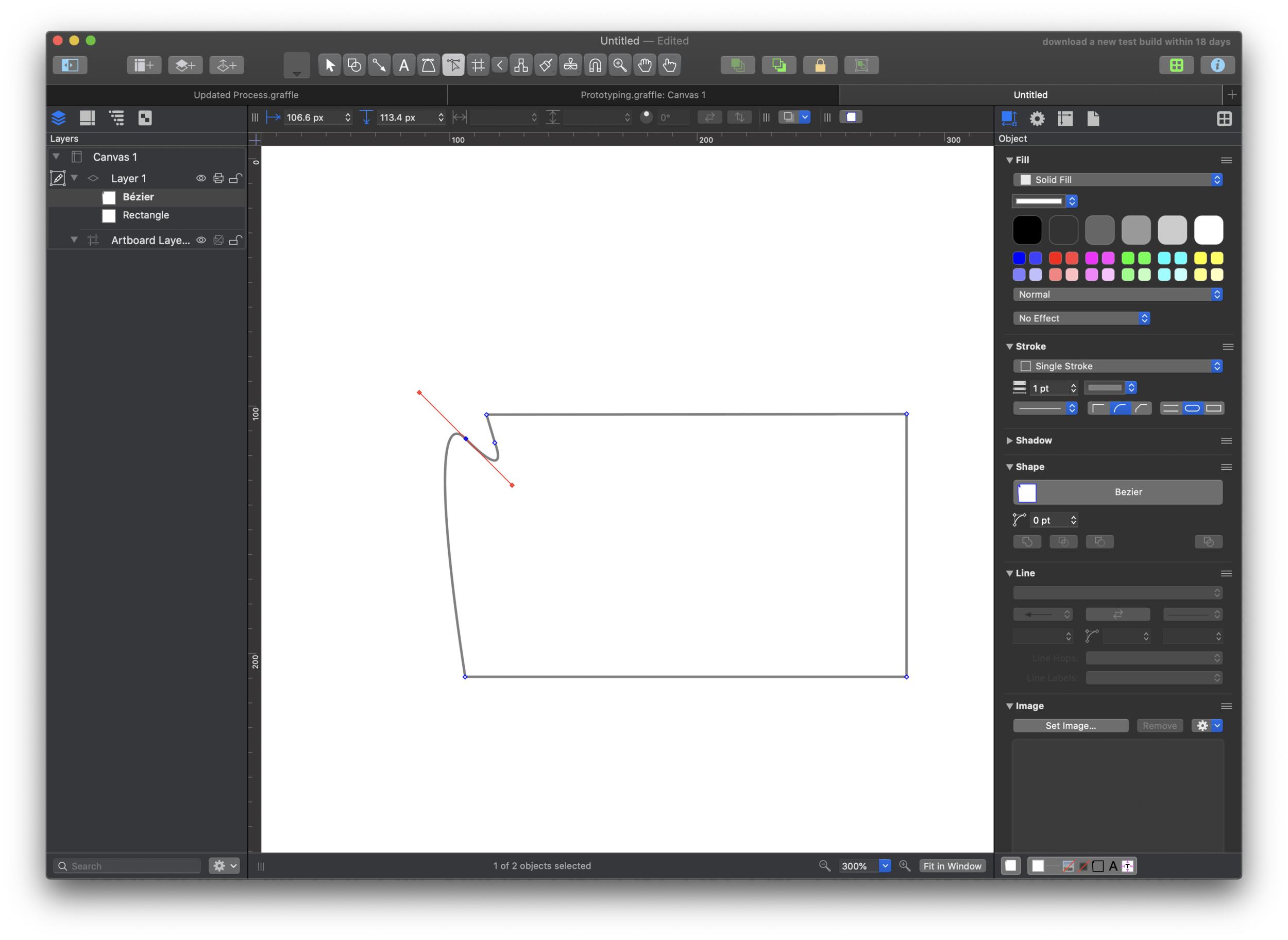 OmniGraffle bezier point editing