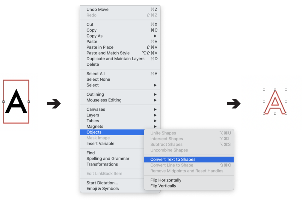 Converting fonts to outlines in OmniGraffle